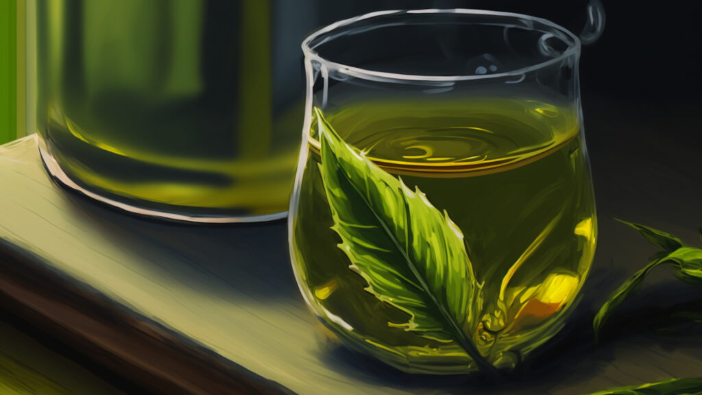 Künstlerische Darstellung von grünem Tee