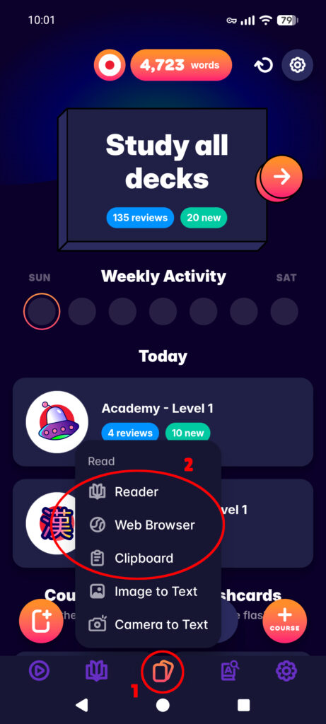 So nutzt du den Clipboard-Reader der Migaku-App - Schritt 1