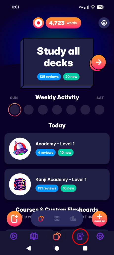 Hier findest du das Wörterbuch in der MIgaku-App.