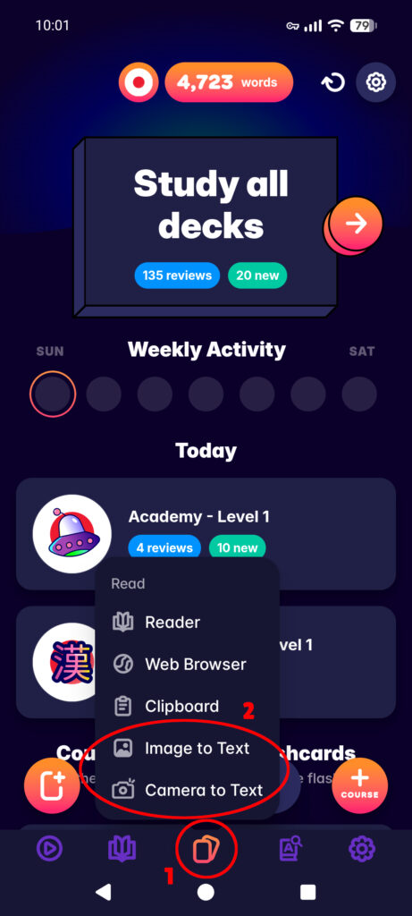 So nutzt du die Texterkennung von Migaku - Schritt 1
