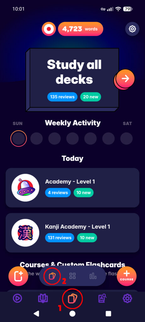 So nutzt du den Vokabeltrainer von Migaku - Schritt 1