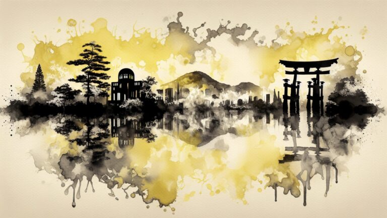 Illustration von Sehenswürdigkeiten in Hiroshima