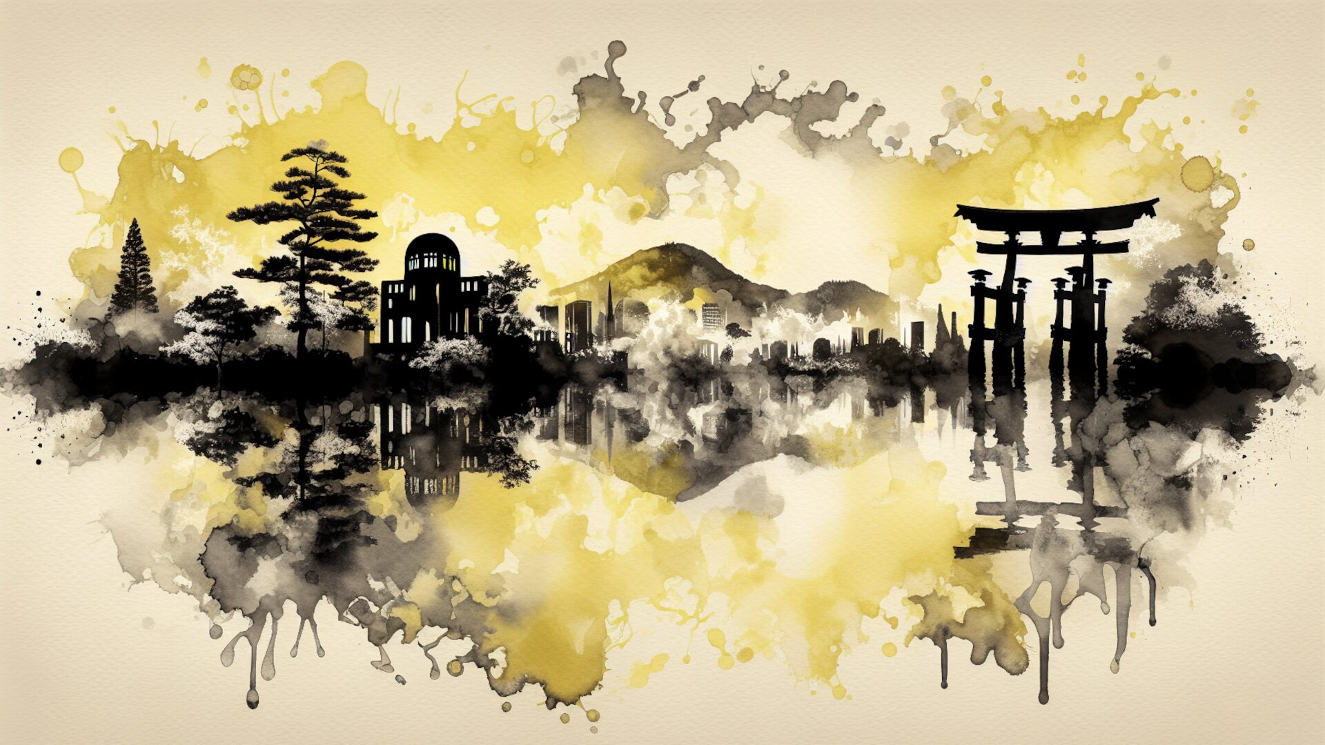 Illustration von Sehenswürdigkeiten in Hiroshima