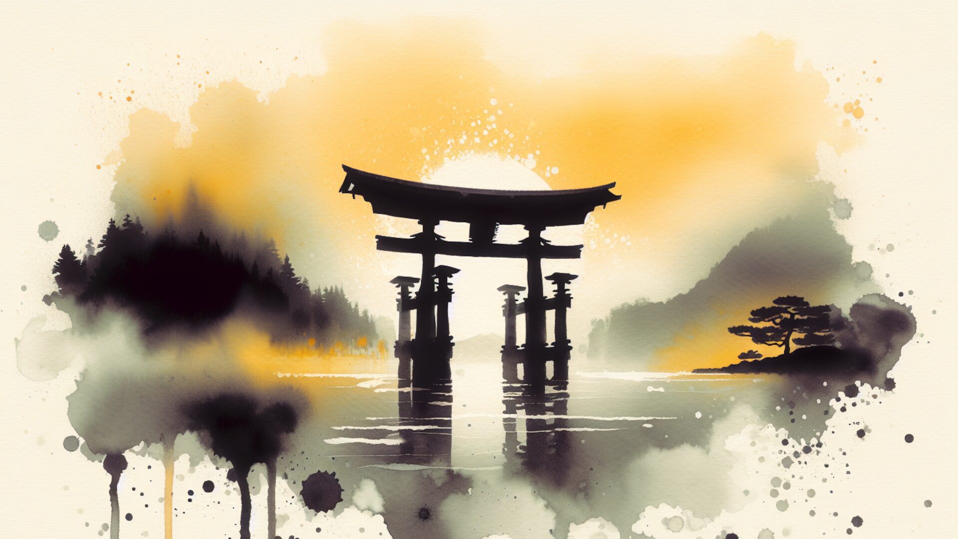 Artwork des Torii von Miyajima