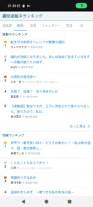 Die Rankings der besten Geschichten auf Syosetu auf dem Handy